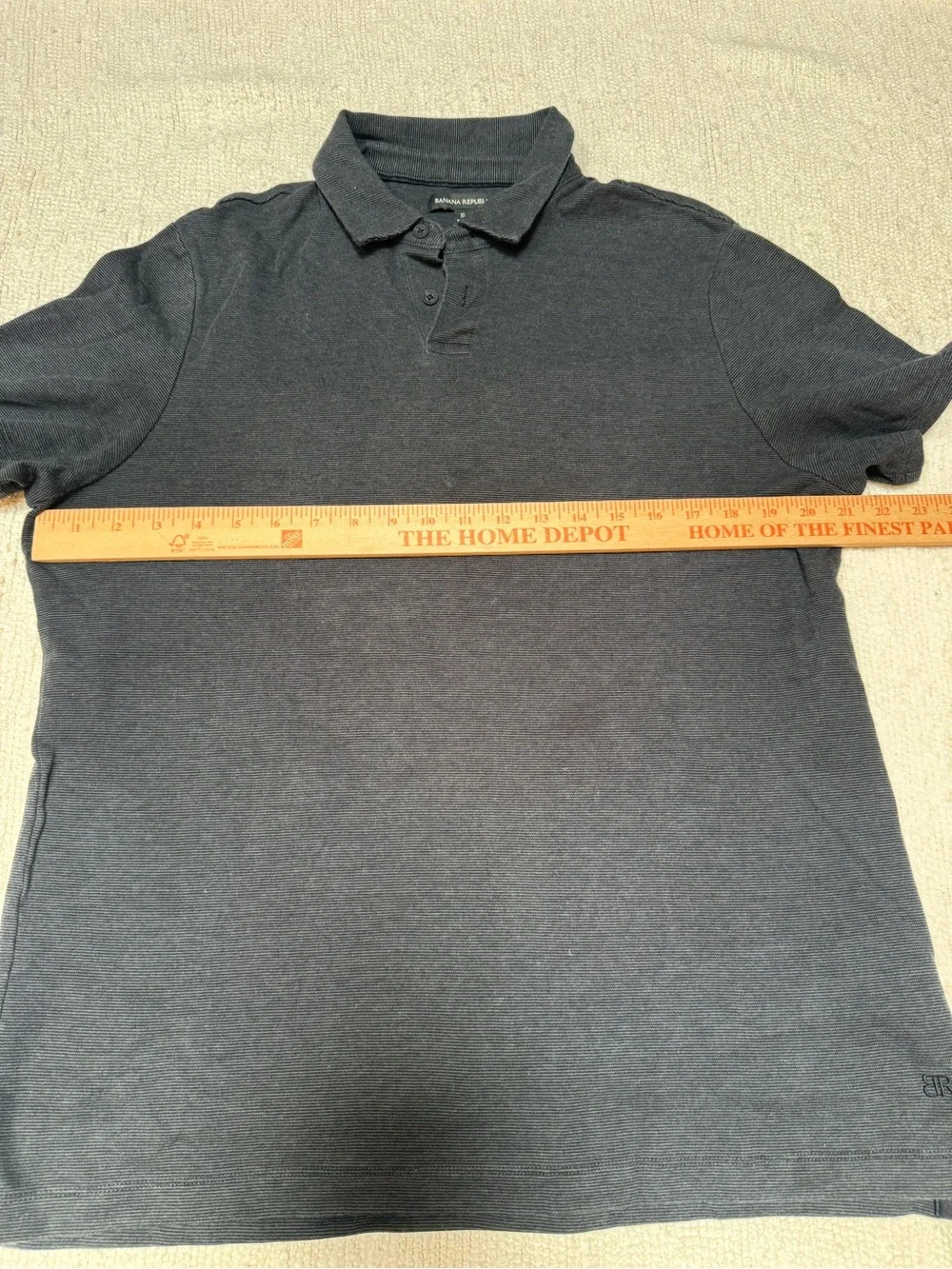 Banana Republic Grey Striped Slim Fit Polo Shirt Size XL
